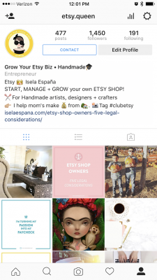 Instagram for etsy seller